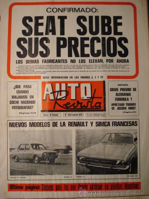 Coches: AUTO REVISTA 688 Renault 12 gordini - Chrysler 180