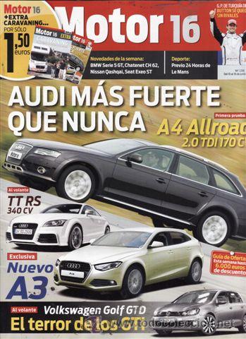Coches: REVISTA MOTOR 16 N&ordm; 1339 A&Ntilde;O 2009. PRUEBA: AUDI A4 ALLROAD.