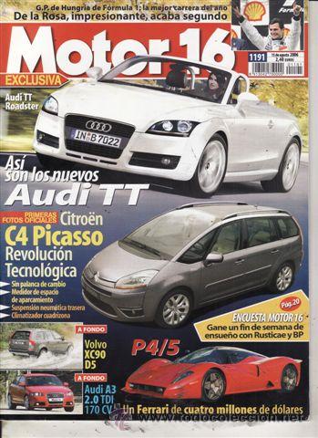 Coches: REVISTA MOTOR 16 N&ordm; 1191 A&Ntilde;O 2006. PRUEBA: MERCEDES R 280 CDI. AUDI A3 2.0 TDI S-TRONIC. VOLVO XC90