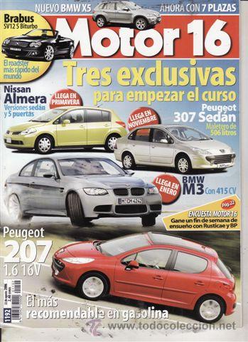 Coches: REVISTA MOTOR 16 N&ordm; 1192 A&Ntilde;O 2006. PRUEBA: PEUGEOT 207 1.6I XS PACK. CITROEN C4 1.6 HDI CMP VTR PLUS