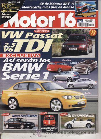 Coches: REVISTA MOTOR 16 N&ordm; 1025 A&Ntilde;O 2003. PRUEBA: VOLSKWAGEN NEW BEETLE CABRIOLET 2.0. LEXUS RX 300 LUXURY.