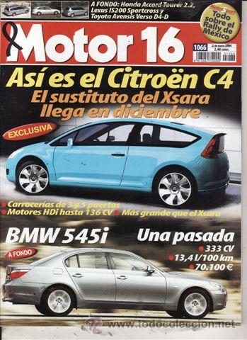 Coches: REVISTA MOTOR 16 N&ordm; 1066 A&Ntilde;O 2004. PRUEBA: HONDA ACCORD TOURER 2.0 SPORT. BMW 545I. LEXUS IS 200 SPO