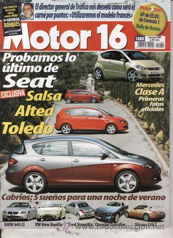 Coches: REVISTA MOTOR 16 N&ordm; 1080 A&Ntilde;O 2004. PRUEBA: BMW 645 CI CABRIO. CHRYSLER CROSSFIRE ROADSTER. VOLSKWAGE