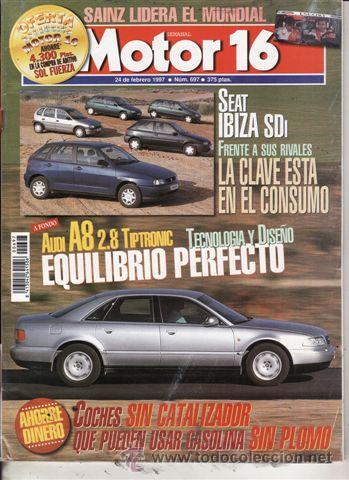Coches: REVISTA MOTOR 16 N&ordm; 697 A&Ntilde;O 1997. PRUEBA: CITROEN XANTIA SD. VOLVO S40 1.8I. AUDI A8 TIPTRONIC. PIAG
