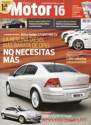 Coches: REVISTA MOTOR 16 N&ordm; 1277 A&Ntilde;O 2008.