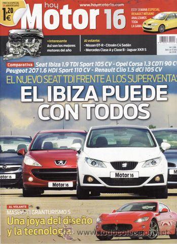 Coches: REVISTA MOTOR 16 N&ordm; 1286 A&Ntilde;O 2008. COMPARATIVA: SEAT IBIZA 1.9 TDI SPORT 105 CV, OPEL CORSA 1.3 CDTI
