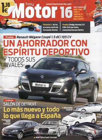 Coches: REVISTA MOTOR 16 N&ordm; 1319 A&Ntilde;O 2009. PRUEBA: RENAULT M&Eacute;GNE COUP&Eacute; 1.5 DCI 105 CV. DODGE JOURNEY 2.0 CRD