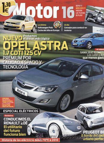 Coches: REVISTA MOTOR 16 N&ordm; 1364 A&Ntilde;O 2009. PRUEBA: OPEL ASTRA 1.7 CDTI 125 CV.