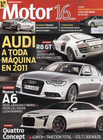 Coches: REVISTA MOTOR 16 N&ordm; 1417 A&Ntilde;O 2010. PRUEBA: AUDI R8 GT.