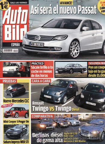 Coches: REVISTA AUTO BILD N&ordm; 129 A&Ntilde;O 2008. COMPARATIVA: JAGUAR XF 2.7D, BMW 530D, AUDI A6 3.0 TDI Y MERCEDES