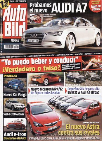 Coches: REVISTA AUTO BILD N&ordm; 214 A&Ntilde;O 2009. COMPRATIVA: AUDI A4 ALLROAD QUATTRO Y BMW XI XDRIVE 23D. HONDA CI