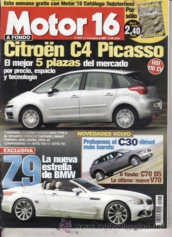 Coches: REVISTA MOTOR 16 N&ordm; 1217 A&Ntilde;O 2007. PRUEBA: CITRO&Euml;N C4 PICASSO 1.6 HDI SX. VOLVO C30 1.6D. VOLVO C70