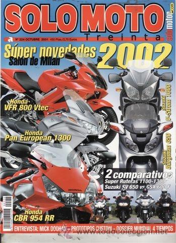 Coches: REVISTA SOLO MOTO TREINTA N&ordm; 224 A&Ntilde;O 2001. PRU:HONDA SCOOPY 125 4T.COMP:BMW R 1150 RT HONDA ST 1100.