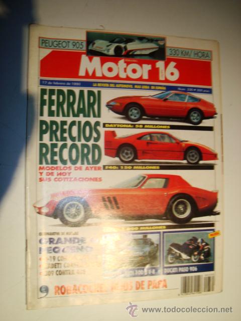 Coches: MOTOR 16 N&ordm; 330 - 1990 - FERRARI PRECIOS RECORD