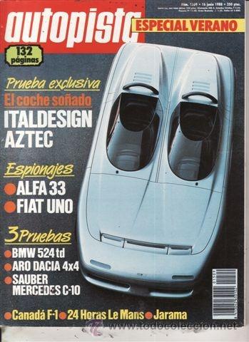 Coches: REVISTA AUTOPISTA N&ordm; 1509 A&Ntilde;O 1988. PRUEBA: BMW 524 TD. ARO DACIA 4X4. SAUBER MERCEDES C-10