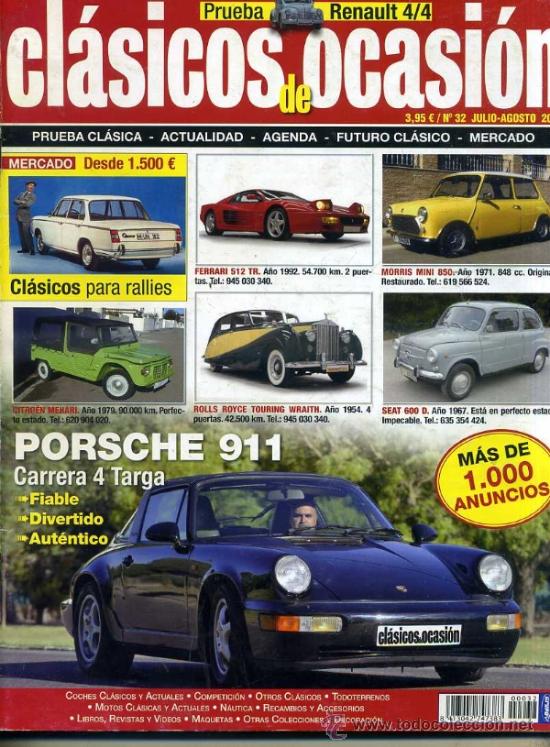 Coches: CL&Aacute;SICOS DE OCASI&Oacute;N N&ordm; 32 PORSCHE 911 (2011)