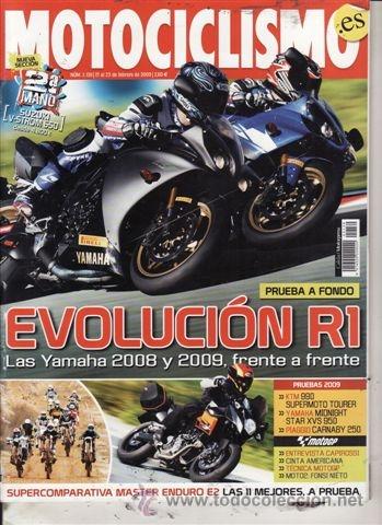 Coches: REVISTA MOTOCICLISMO N&ordm; 2139 A&Ntilde;O 2009. PRU: YAMAHA R1 (09). KTM 990 SUPERMOTO TOURER. YAMAHA XVS 95