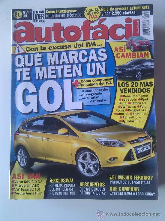 Coches: AUTOFACIL 117 JULIO 2010.FERRARI F458.MEGANE 1.5 DCI AUT-308 1.6 HDI AUT.C4 PICASSO 150 CV