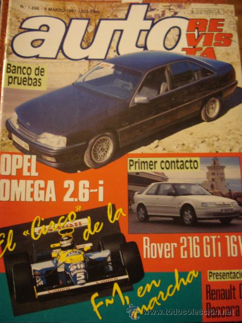 Coches: REVISTA AUTOREVISTA 1696 Opel Omega 2.6 i - Rover 216 Gti - Renault Clio Baccara - Alfa Romeo SZ