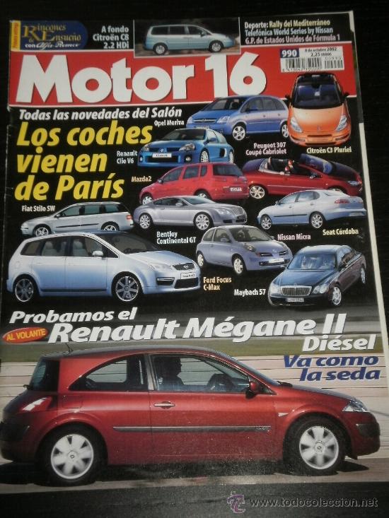 Coches: MOTOR 16 N&ordm; 990 - OCT 2002 - RENAULT MEGANE II / CITROEN C8 / SEAT IBIZA / ASTON MARTIN