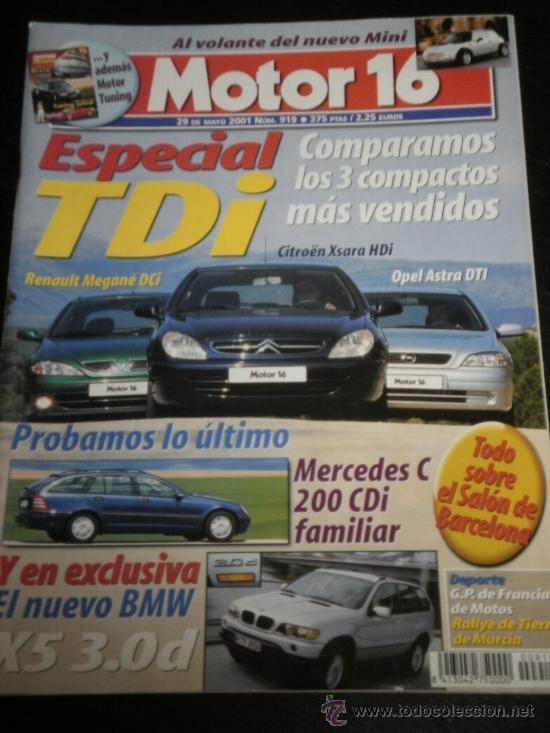 Coches: MOTOR 16 N&ordm; 919 - MAYO 2001 - BMW X5 / FORD GALAXY / MERCEDES C 200 CDI FAMILIAR / MINI COOPER