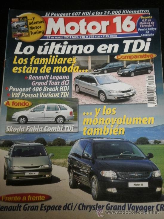 Coches: MOTOR 16 N&ordm; 910 - MAR 2001 - SKODA FABIA COMBI / PEUGEOT 607 / GP MALASIA FORMULA 1