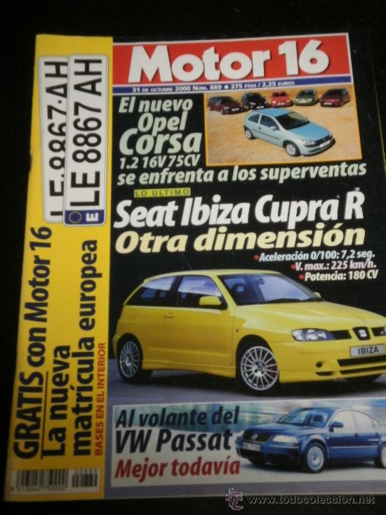 Coches: MOTOR 16 N&ordm; 889 - OCT 2000 - VW PASSAT / SEAT AROSA / LEXUS RX 300 / HYUNDAI ELANTRA / MICHELIN