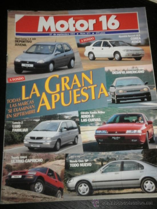 Coches: MOTOR 16 N&ordm; 571 - SEP 1994 - HONDA CIVIC / CITROEN XANTIA / LANCIA Z / CHRYSLER NEON /HYUNDAI ACCENT