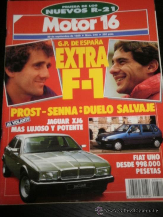 Coches: MOTOR 16 N&ordm; 310 - SEP 1989 - ESPECIAL FORMULA 1 / HONDA ACCORD / JAGUAR XJ6 / FIAT UNO