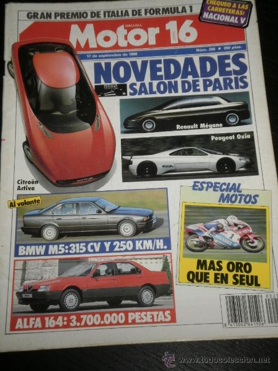 Coches: MOTOR 16 N&ordm; 256 - SEP 1988 - BMW M5 / ALFA 164 / ESPECIAL MOTOS / SALON PARIS