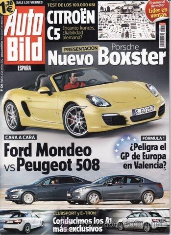 Coches: REVISTA AUTO BILD N&ordm; 320 A&Ntilde;O 2012. PRUEBA: JAGUAR XKR-S COUP&Eacute;. ABARTH 500C ESSEESSE. AUDI A1E-TRON Y