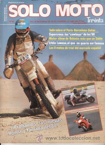 Coches: REVISTA SOLO MOTO 30 N&ordm; 48 A&Ntilde;O 1987. PRUEBA: YAMAHA FZ X 750 PHAZER. YAMAHA FZ 750. YAMAHA FZR 1000.