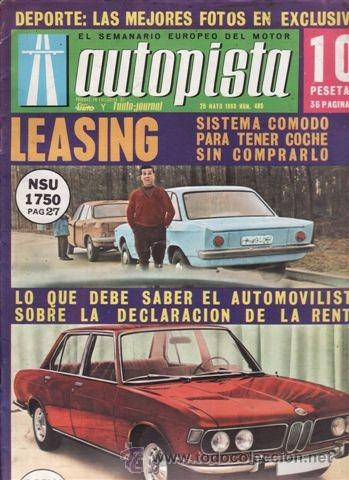 Coches: REVISTA AUTOPISTA N&ordm; 485 A&Ntilde;O 1968. PRUEBA: PEUGEOT 504. BCM 1000.