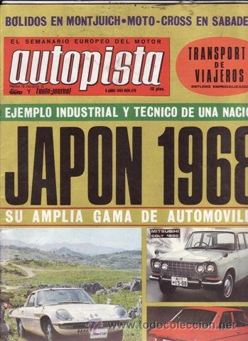 Coches: REVISTA AUTOPISTA N&ordm; 478 A&Ntilde;O 1968.