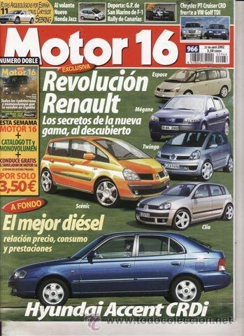 Coches: REVISTA MOTOR 16 N&ordm; 966 A&Ntilde;O 2002. PRUEBA: HYUNDAI ACCENT 1.5 GRDI GLS 5P. COMPARATIVA: CHRYSLER PT C