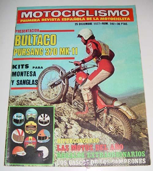 Carros: ANTIGUA REVISTA MOTOCICLISMO - N&ordm; 542 DICIEMBRE 1977 - NUMEROSAS FOTOGRAFIAS DE MOTOS DE LA EPOCA -