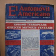 Coches: EL AUTOMOVIL AMERICANO.DICIEMBRE 1937. Nº.5. INCLUYE BONITO POSTER CENTRAL PUBLICIDAD.ALEC W. BAIRD