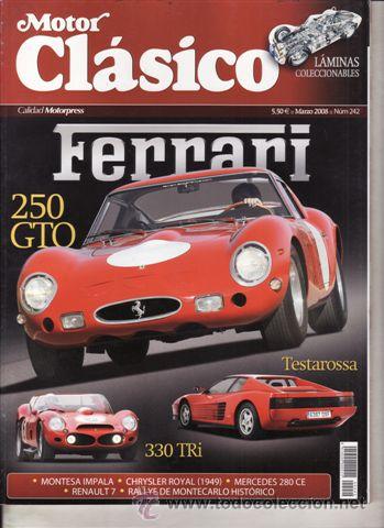 Coches: REVISTA MOTOR CLA N&ordm; 242 A&Ntilde;O 2008. ESPECIAL FERRARI. MERCEDES BENZ 280 CE (1980). CHRYSLER ROYAL (19