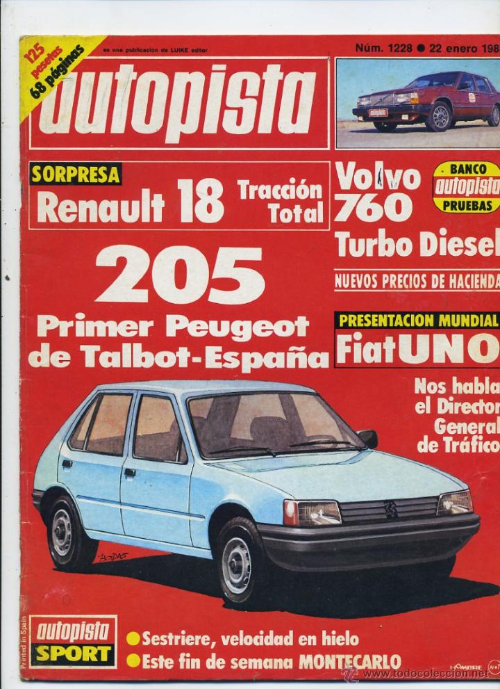 Coches: Autopista n&ordm; 1228 Peugeot 205 Renault 18 4x4