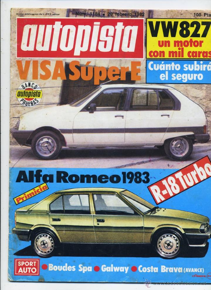 Coches: Autopista n&ordm; 1184 Citro&euml;n Visa S&uacute;per E Alfa -Romeo 1983