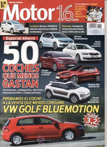 Coches: REVISTA MOTOR 16 A&Ntilde;O 1593 A&Ntilde;O 2014. PRUEBA: VOLKSWGEN GOLF BLUEMOTION.