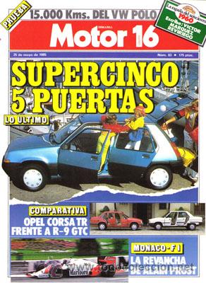 Coches: MOTOR 16 N&ordm; 083 (25-05-85)