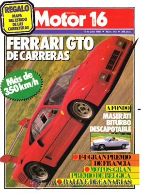 Coches: MOTOR 16 N&ordm; 142 (12-07-86)