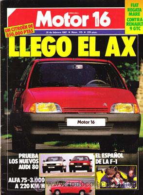 Coches: MOTOR 16 N&ordm; 175 (28-02-87)