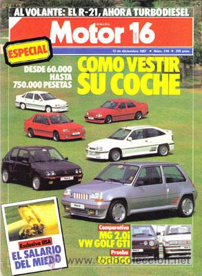 Coches: MOTOR 16 N&ordm; 216 (12-11-87)