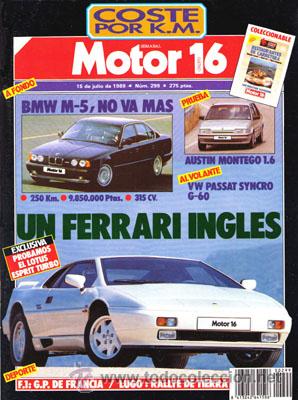 Coches: MOTOR 16 N&ordm; 299 (15-07-89)