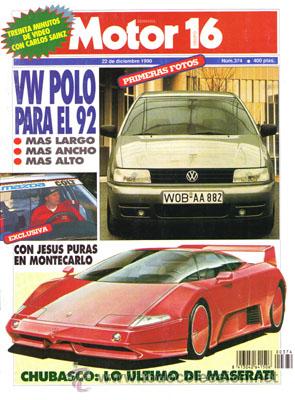 Coches: MOTOR 16 N&ordm; 374 (22-12-90)