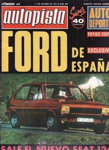 Coches: REVISTA AUTOPISTA N&ordm; 869 A&Ntilde;O 1975. CONTACTO: PEUGEOT 104 COUPE ZS. POSTER: MICHELE LECLERE.