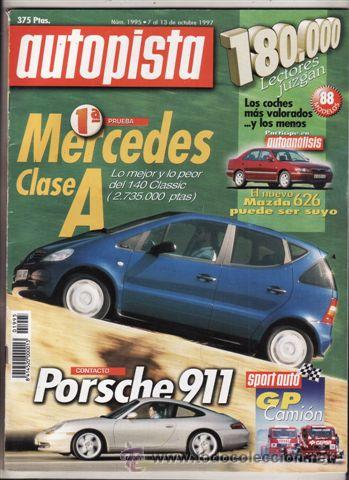 Coches: REVISTA AUTOPISTA N&ordm; 1995 A&Ntilde;O 1997. PRU: MERCEDES A 140. COMP: ROVER MINI COOPER Y TWINGO WING.