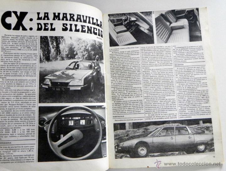 Coches: MOTOR MUNDIAL SEPTIEMBRE 1974 REVISTA DE COCHES CITROËN CX SEAT 133 RENAULT 8 FIAT CAMPAGNOLA COCHE - Foto 3 - 49422824